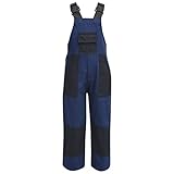 vidaXL Kinderlatzhose Arbeitshose Arbeitslatzhose Kinderhose Größe 122/128 Blau