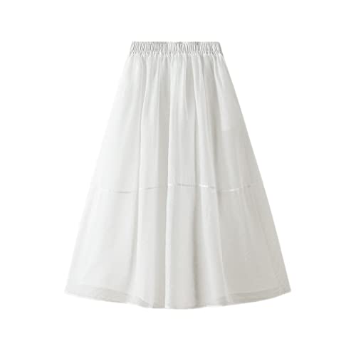 Jupe trapèze fine taille unique blanche avec coutures apparentes