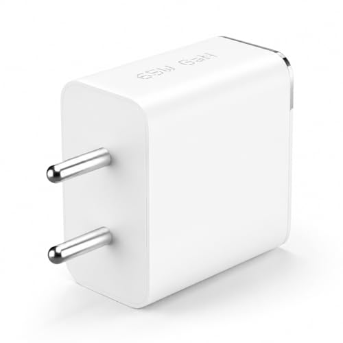 Image of 65W Trio Charger Adapter,3 Port USB Type C to A Fast Wall Charging Compatible with Nothing CMF Phone 1 /Nothing Phone 2 /2a /2a Plus /3a /3a Plus /Tablet & More, White | BIS Certified