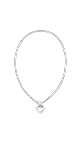 Tommy Hilfiger Jewelry Women's Doble Chain Necklace in Stainless Steel with a Heart Pendant - 2780967
