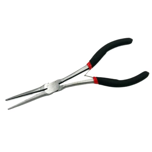 Alicates De Punta De Aguja De Largo Alcance,Alicates De Largo Alcance,Alicates para joyería de ángulo recto - Alicates profesionales de ángulo recto de 6 pulgadas, alicates de agarre de objetos pequeñ