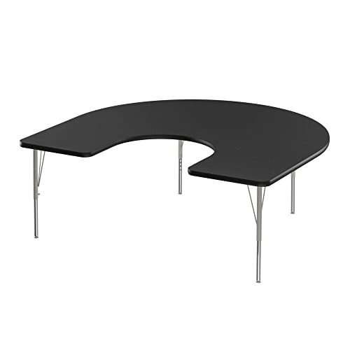 Correll 60x66 Black Granite Horseshoe Table
