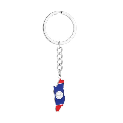 LUTAKU Porte-clés carte et drapeau du Belize pour homme et femme, pendentif carte du Belize, accessoires de bijoux en acier inoxydable, Argenté., taille unique
