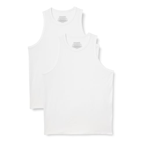 Amazon Essentials Herren Ärmelloses Unterhemd aus Superweichem Modal, 2er-Pack, Weiß, XL