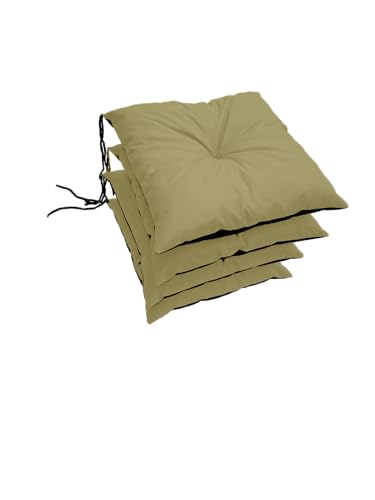 Lot de 4 coussins de chaise imperméables et résistants aux UV - 40 x 40 x 6 cm - Pour chaises, bancs - Pour la maison et le jardin - Convient pour l'intérieur et...