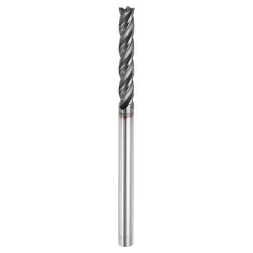 Image of HARFINGTON Carbide Square Nose End Mill Bit 1 /4 inch Cut Dia 4 Flutes TiAlN Coated Milling Cutter for Hardened Steel Metal (1 /4 inch Shank 1-1 /2 inch Cut Length 4 inch Long 30 Degree Helix)