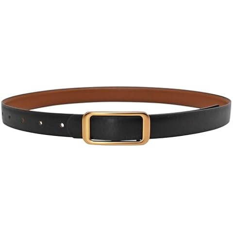 Longwu Reversible Leather Belt with Gold Buckle Cover