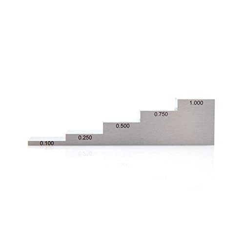 Bloque de calibración de calibre ultrasónico 5 pasos 0.100" a 1.000" de acero 1018 miniatura 3