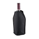True Black Wine Cooler Sleeve, Nylon Freezer Wine Bag with Built-In Gel Pack, Wine Sleeve Bottle Carrier, Black, Set of 1