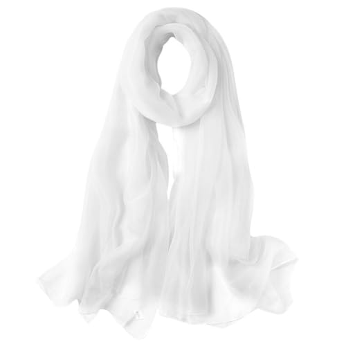 flintronic 1PCS Pañuelo Cabeza Mujer Elegante, Bufanda Color Sólido, Bufandas y Chales para Mujer, Bufanda Mujer Chales, Fular, Chal, Mantón, Estolas, para Primavera, Otoño e Invierno, Blanco