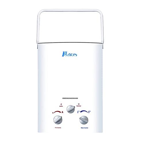 Preisvergleich Produktbild Tragbarer Gasdurchlauferhitzer, Tankless LPG Durchlauferhitzer für Campingdusche Pferdedusche, Propan- oder Butangas, 6L, 16kW