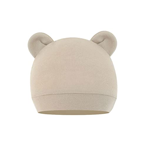 Limtula Gorro de bebé con orejas de algodón, cálido, accesorios para recién nacidos, para niñas y niños, gorro de otoño e invierno para niños, gorros para recién nacidos, unisex, Gris Plata, Talla