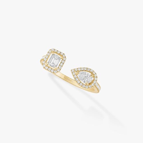 Bagues ring square open pour femmes et hommes en acier ajustable - 4