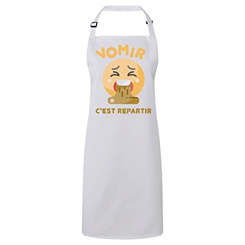 Tablier cuisine premium vomir c'est repartir fête soirée humour