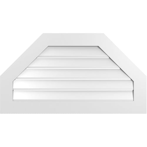 Ekena Millwork GVPOT40X2201SF Octagonal Top Surface Mount PVC Gable Vent, 40 W Inch x 22 H Inch, Factory Primed White