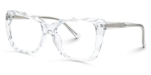 Image of VOOGLAM Rectangle Blue Light Blocking Glasses for Women Anti UV Eyestrain Eyewear Shane rectangle crystal eyeglasses