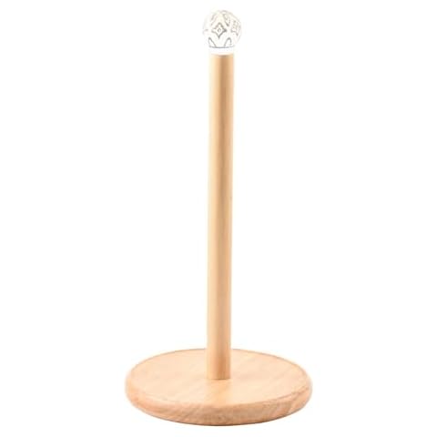 Wooden Paper Towel Holder with Ceramic Top Cover