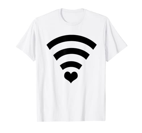 WIFI LOVE Shirt. WIFI SYMBOL and HEART Camiseta Camiseta