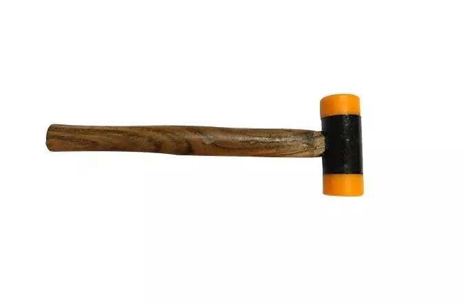Plastic Mallet 40 mm with Wooden Handle | Replaceable Head | Ebonite Plastic Hammer for Workshop, DIY & Industrial Use (40 MM) 2