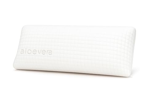 ForenTex Almohada Viscoelástica 135 cm – Núcleo 100% Viscoelástico Alta Densidad, Funda Aloe Vera Desenfundable, Interior con Funda Protectora, Firmeza Alta, Ergonómica, Antibacteriana, Transpirable