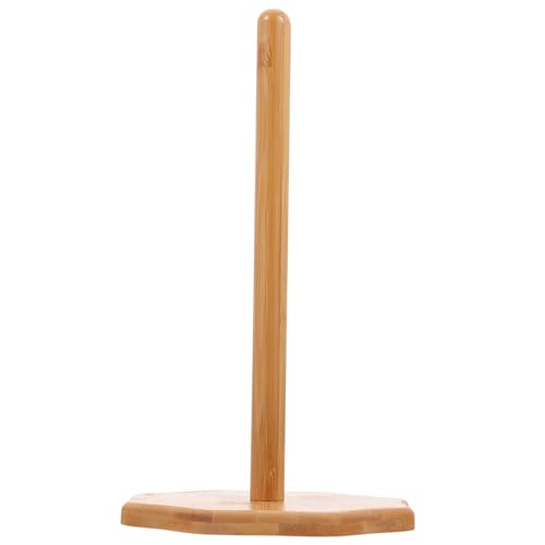 DIYEAH Portarrollos de Papel Vertical de Bambú Natural Soporte Duradero para Toallas de Cocina y Baño Diseño Compacto Ahorra para Organizar Diarios