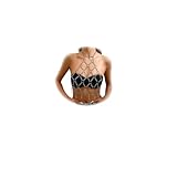 Punk Multilayer Mesh Top Circle Cross Chain Halter Chest Chain Bikini Harness Body Chain Sexy Party Clubwear Body Jewelry for Women (Silver)