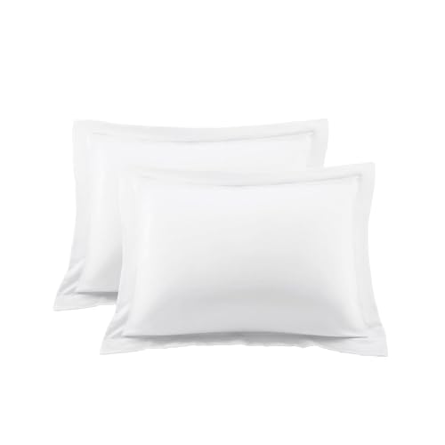 The Cotton Hub Standard Pillow Shams - 2 Pack 1000-TC Certified Pima Cotton 20x26 Sham Covers - Super Soft and Cozy, 20x26 Inches Oxford Pillowshams, (Solid, White)