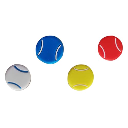 4pcs Silicone Tennis Racket Vibration Dampener Flat Ball Shape