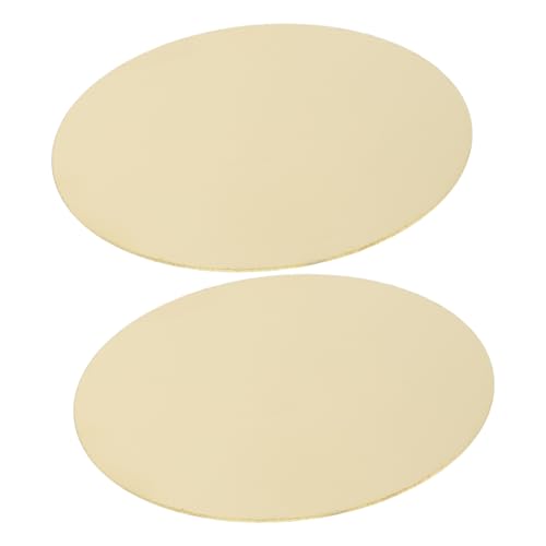 PRETYZOOM DIY Jewelry Brass Plate 2pcs Round Brass Discs Metal Sheets for Crafts Spacers for Jewelry Making