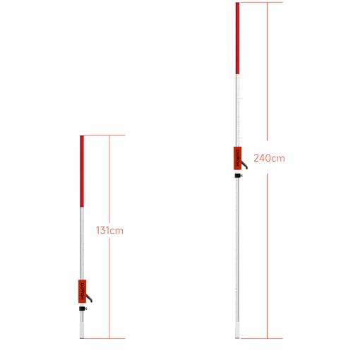 DOVOH FT/CM Grade Rod for Laser Level, with Quick-Release Slider for Laser Receiver, 2.4m/7.9ft Adjustable Length Aluminum Laser Level Stick, DP2400 by DOVOH - Image 3