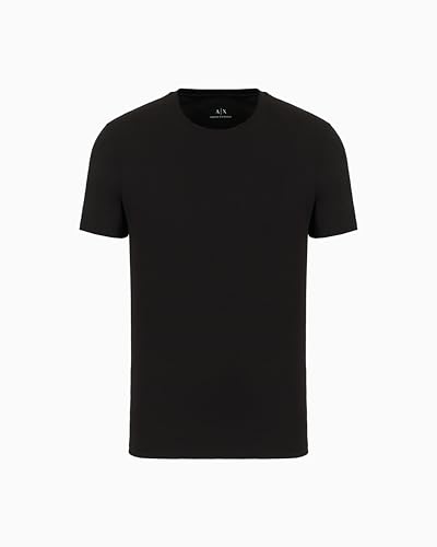 Armani Exchange Mens Solid Colored Basic Pima Crew Neck Black Large