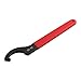 C Hook Spanner Wrench for 38-42mm Round Nut - Collet Chuck Tool with Red Non-Slip Rubber Handle, Carbon Steel Construction for Durability and Grip(38-42mm)