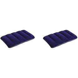 Almohada Playa Intex 68672, Almohada hinchable flocada, Unisex adulto, Azul, 43 x 28 x 9 cm