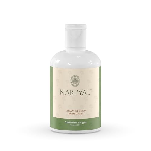 NARI'YAL Cream of Coco Body Wash for Women & Men - Hydrating Coconut Cleanser with Collagen Boosting, Tropical Scent, Deep Moisture, pH-Balanced, Suitable for All Skin Types, 200ml - Pack of 1