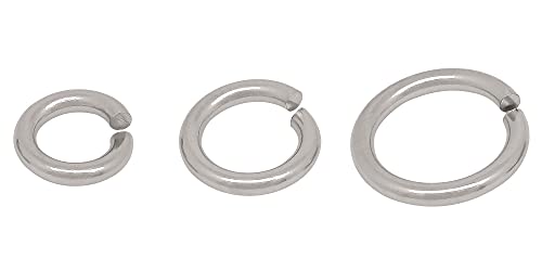 150PCS Stainless Steel Jump Rings Sets, Wire Diameter x OD: 2.0 x 10mm, 2.0 x 12mm, 2.0 x 15mm, 3 Size Open Jump Split Rings for Necklace Bracelet Earring Jewelry Making, H034