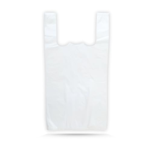 NORTHHAND Hemdchentragetaschen 100 Stück 25+12x45cm Weiß Einkaufstüten Plastiktüten