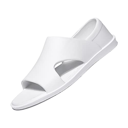 DirraBra Men's Open Toe Leather Loafer Cutout Beach Sandals Fashion Slip On Soft Slipper Walking Driving Shoes Breathable Walking Outdoor Lightweight Casual Shoes - Main Image