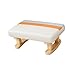 YWJLQH Sgabello Rettangolare Panca Poggiapiedi in Legno Seduta Morbida Struttura Robusta Design Moderno Adatto a Ingresso Camera da Letto Soggiorno Scrivania, Beige immagine