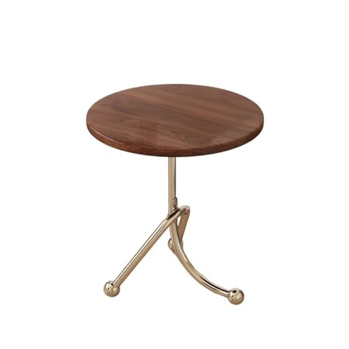 Petite table basse rétro support rangement et bout de canapé rond