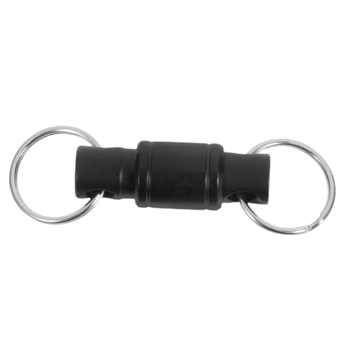 Porte-clés en titane noir Healvian avec double anneau détachable haut de gamme