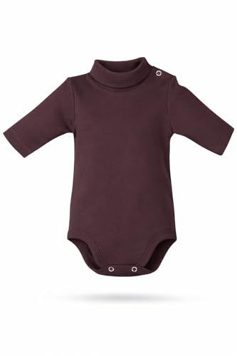 Ellepi 1 Pieza Body 2800 Lupetto Manga Larga Algodón Cálido Recién Nacido Cuello Alto Niña Niño Meses Años., marrón, 0 Meses