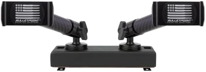 Bulletpoint Dash Mount Cell Phone Holder RAM Truck Compatible (2019+ 1500, 2500, 3500 and TRX) with 20mm Ball Mount - Compatible with iPhone and Android Smartphones (Dual Ball with 2 Phone Holders)