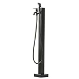 Fontaines Extérieures, Robinet Exterieur Jardin en Acier Inoxydable, Colonne à Eau de Jardin avec Robinet, Montage au Sol(Noir H   95cm)