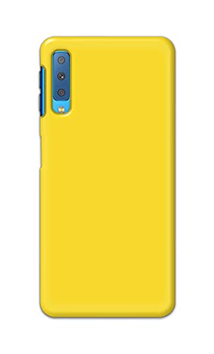 Image of Printed Hard Back Cover Case for Samsung Galaxy A7 2018 Back Cover (Plain Yellow) -1803