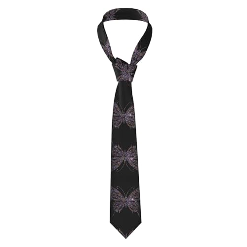Oudrspo Corbata fina con estampado de mariposas para hombre. Corbata con estampado de mariposas, ideal para bodas, novios, padrinos de boda, misiones, bailes, regalos.