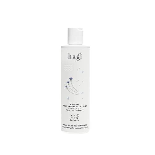 Hagi Tónico Facial Hidratante Natural, Exfolia y Calma, con Ácido Hialurónico, Ácido Mandélico, Pantenol, Agua de Rosas, 200 ml