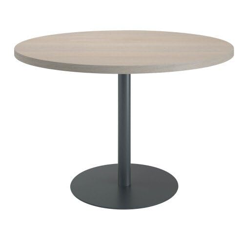 Générique Table de réunion Ronde chêne Gris Ø 120 cm - Arch (Anthracite)