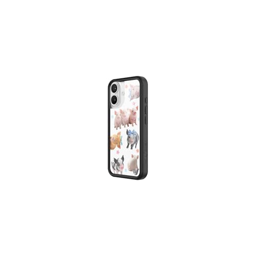 Image of Wildflower Cases - Compatible with iPhone 16 | Protective Black Bumper, 6.5ft Drop Test Certified, Women Owned Small Business | Pigs Pink Blue Stars Aesthetic Trendy Cute | Little Piggies