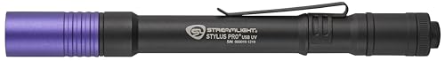 Streamlight 66149 Stylus Pro USB 400nm UV Rechargeable Penlight with USB Cord and Nylon Holster, Black