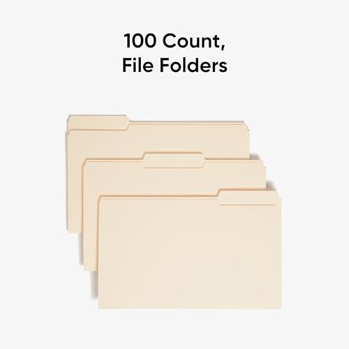 Smead File Folder, 1/3-Cut Tab, Assorted Positions, Legal Size, Manila, 100 per Box (15330) - Thumbnail 3